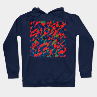 Camouflage - Red and Blue Hoodie